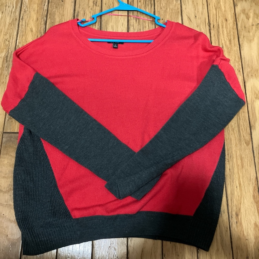 Apt. 9 Red and Black Crew Neck Sweater